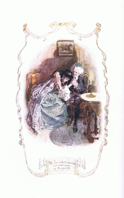 Ci eravamo parlati fino a raggiungere un certo grado di tranquillità, da Il Vicario di Wakefield pubblicato da J M Dent & Son Ltd, anni 1920 da Charles Edmund Brock